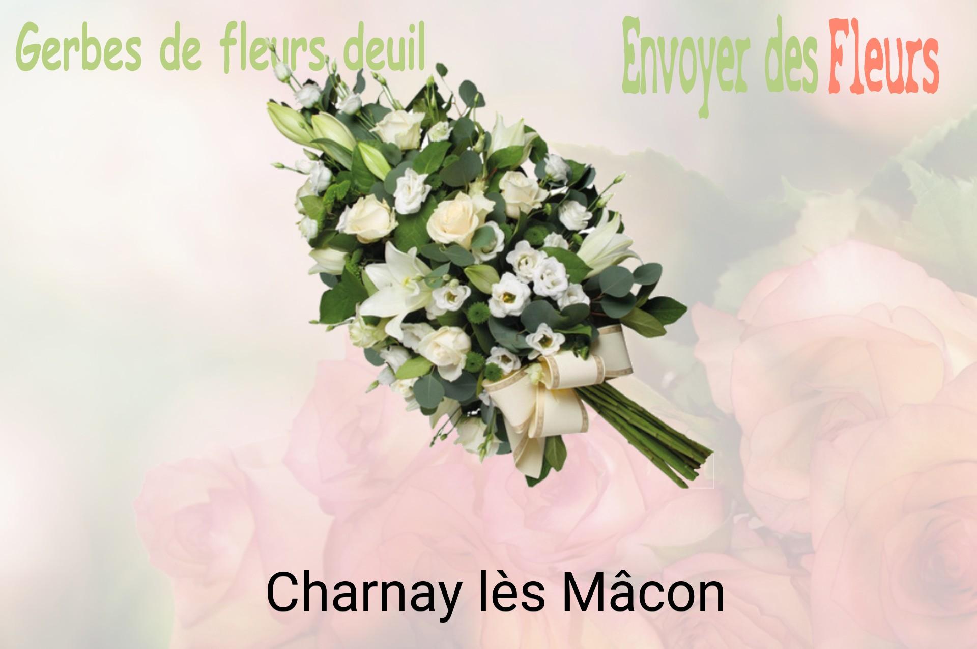 Gerbe de fleurs de deuil livrée à Charnay-lès-Mâcon
